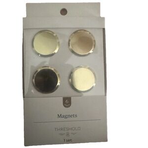 NEW~~Threshold Round Metal Soft Gold Magnets 6 Piece
